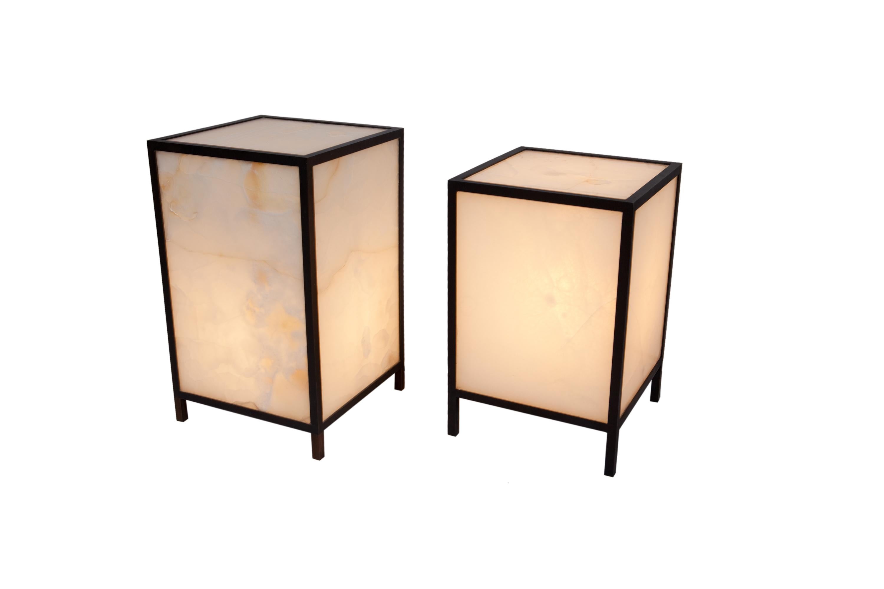 Modern Onyx Table Lamp For Sale