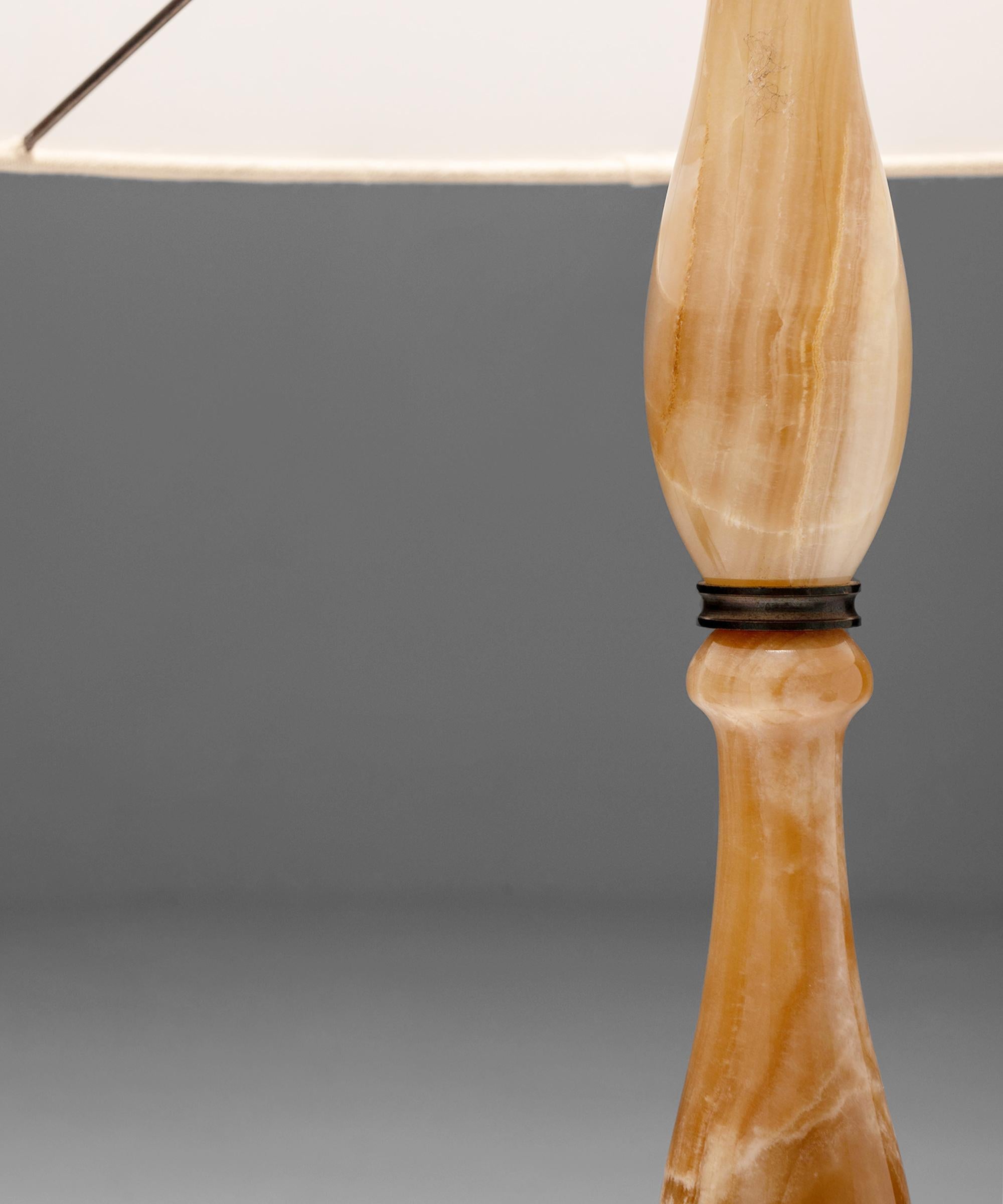 Onyx Table Lamp, Sweden, Circa 1950 In Good Condition In Culver City, CA