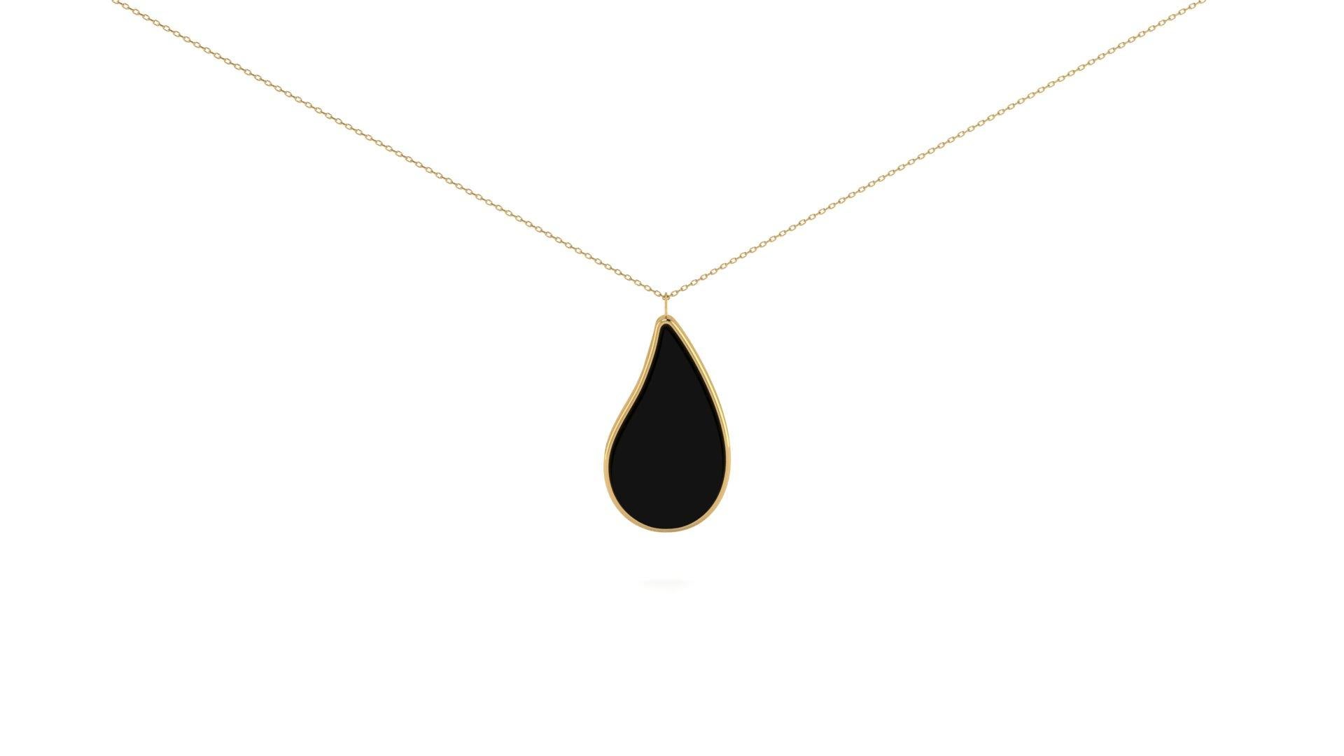 onyx teardrop necklace