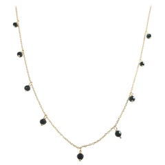 Collar Lágrimas de Ónix Oro Amarillo 18 Kilates