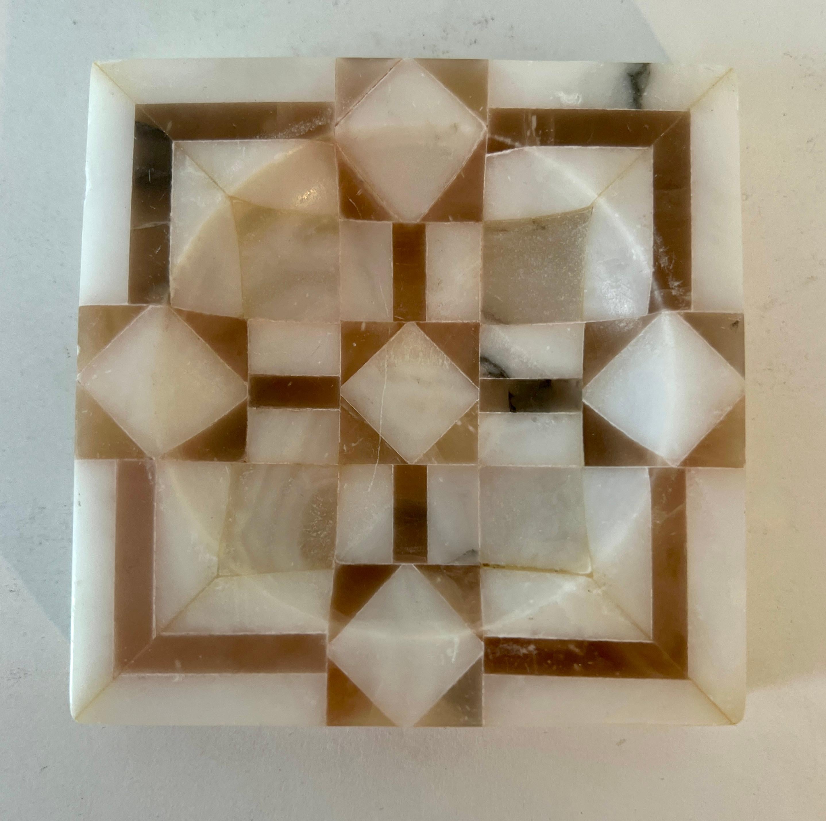 Onyx Tessellated inlay Concave Bowl 1