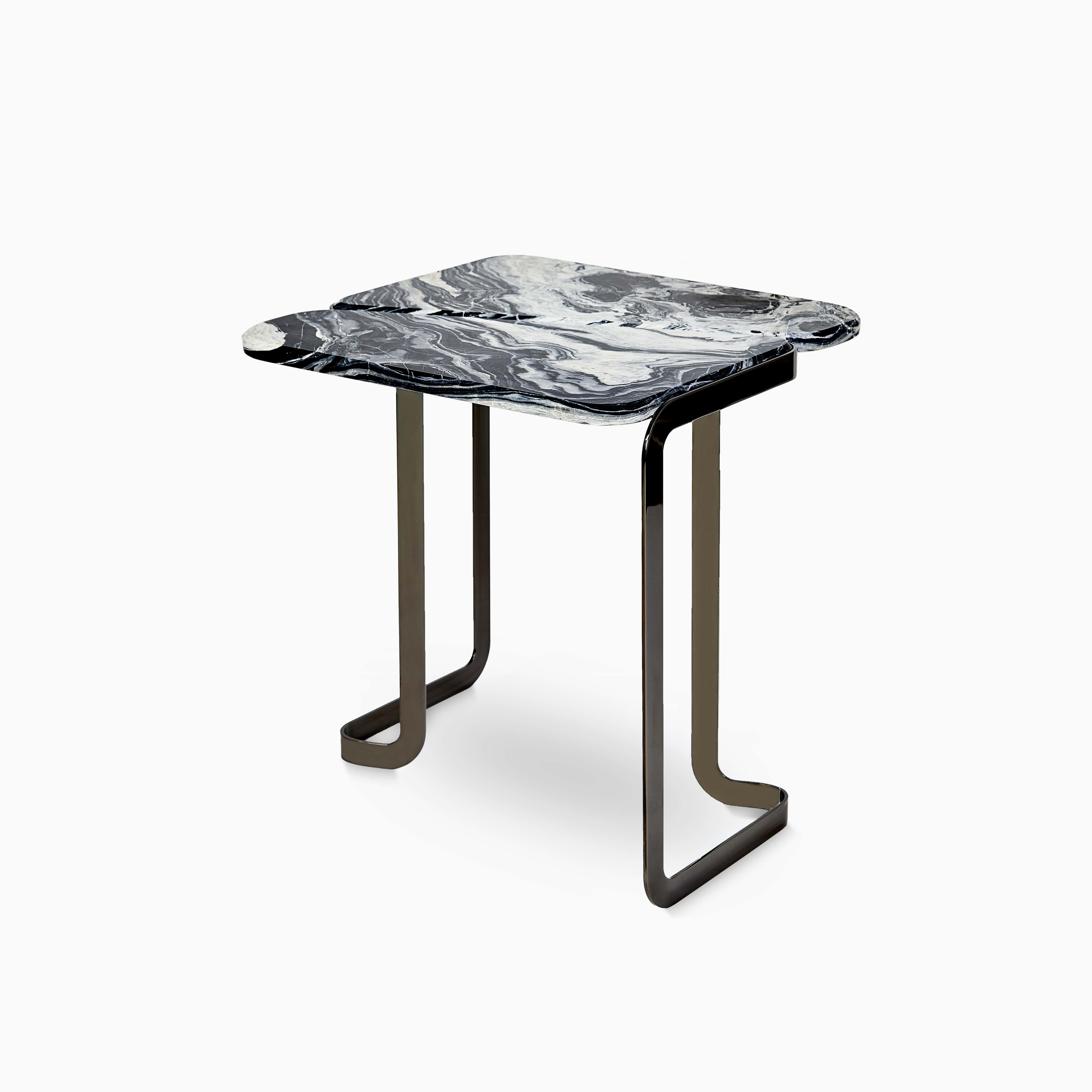 Metal Onyx Tigris Side Table Onyx by Marble Balloon For Sale