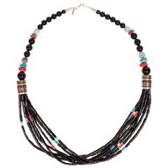 Used Onyx Tommy Singer Multi-Strand Necklace