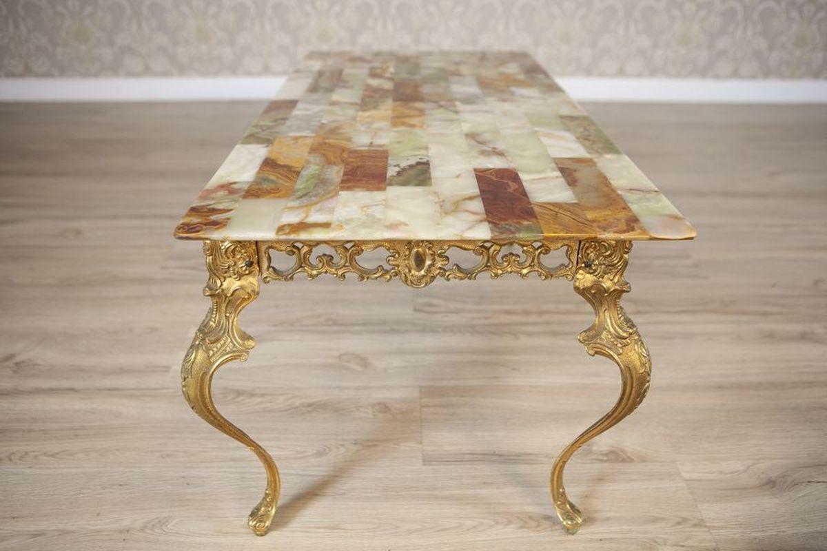 European Onyx-Top Coffee Table From the 1960s For Sale