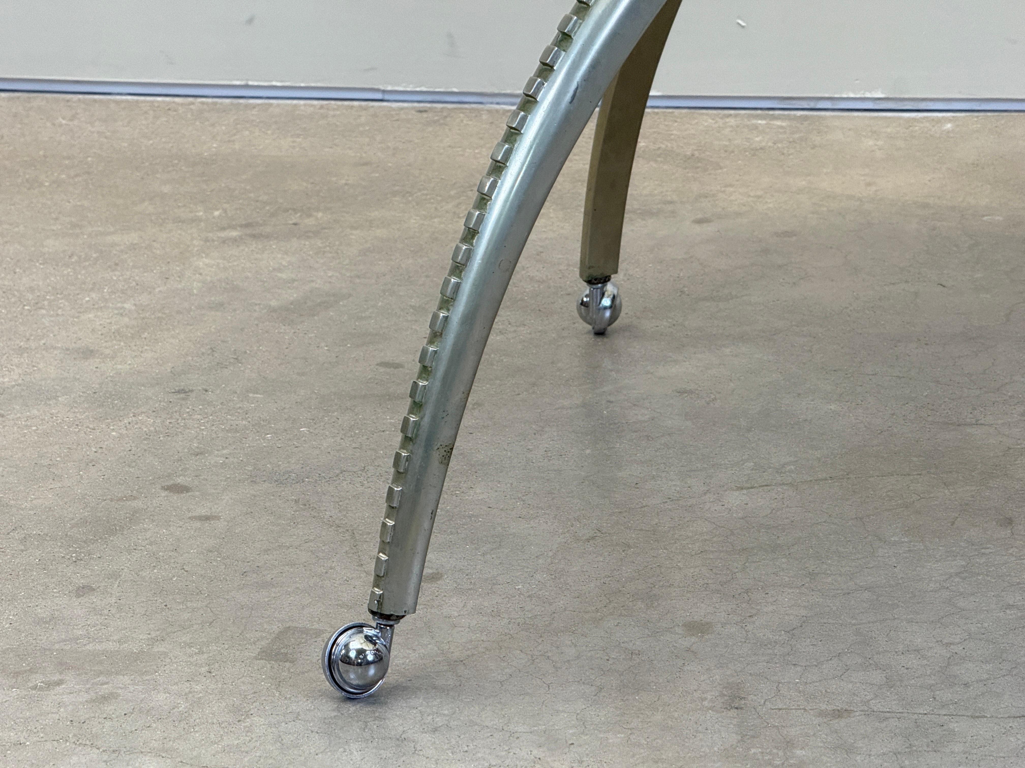 Mid-20th Century Onyx Top Game Table with Nickel Finish For Sale