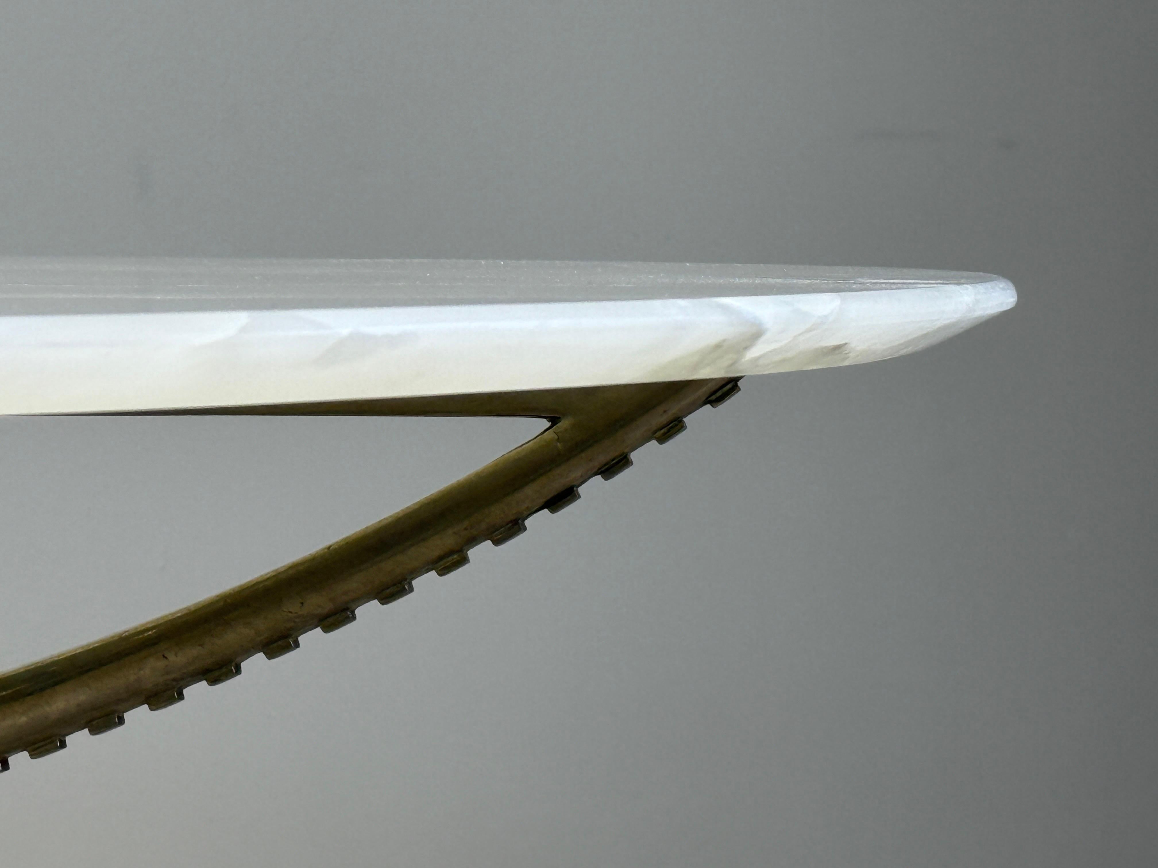 Onyx Top Game Table with Nickel Finish For Sale 4