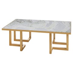 Table basse du milieu du siècle à plateau en onyx