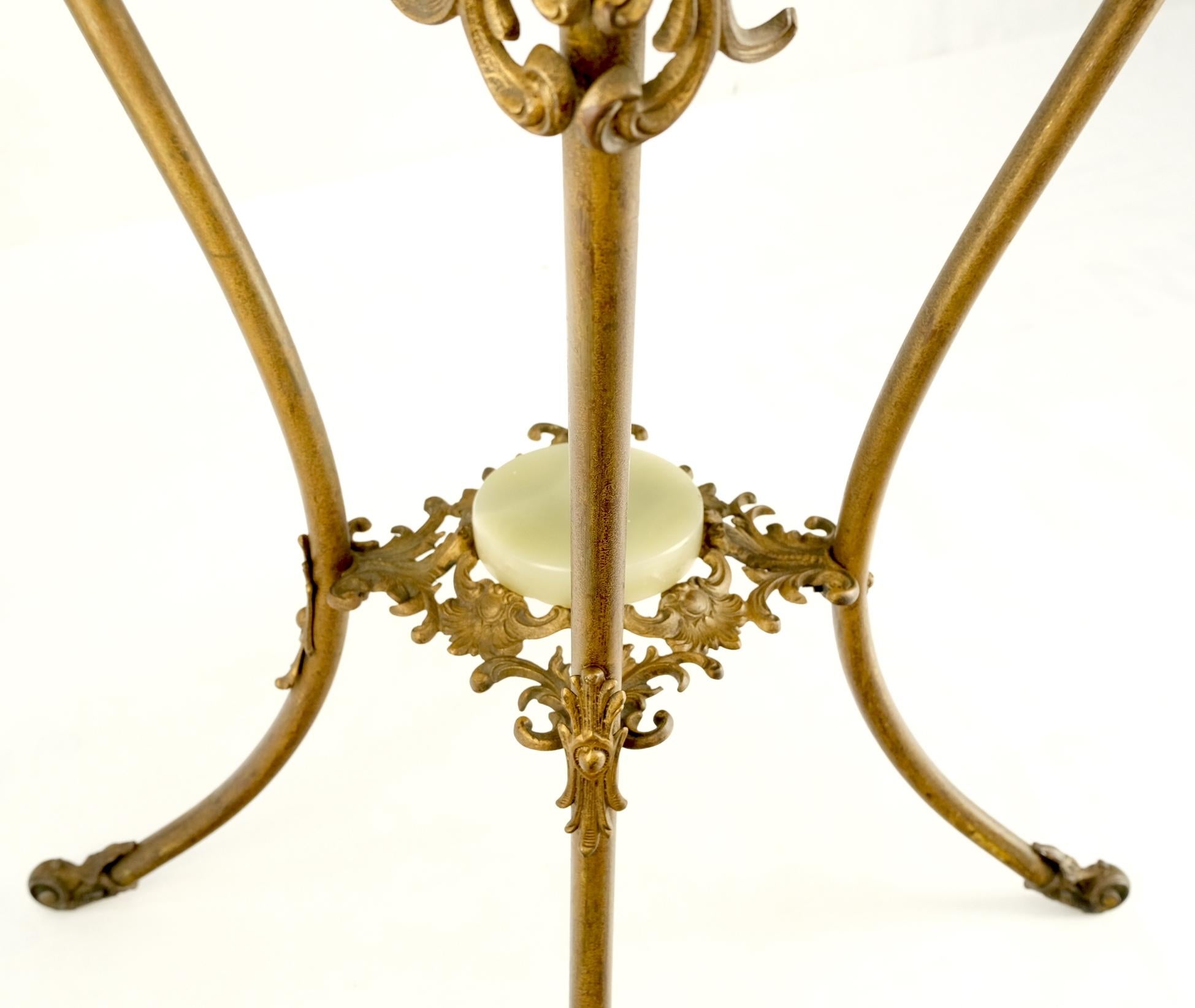 Onyx Top Ornate Gilt Brass Base Lamp Table Stand Pedestal For Sale 4