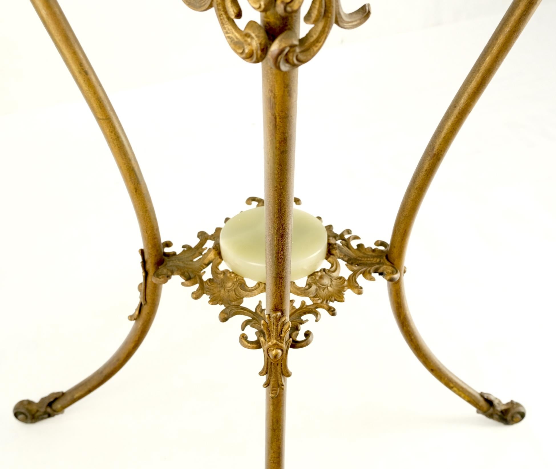 Onyx Top Ornate Gilt Brass Base Lamp Table Stand Pedestal  For Sale 4