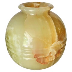 Onyx Vase, Beige and Green Color, Italy, 1970