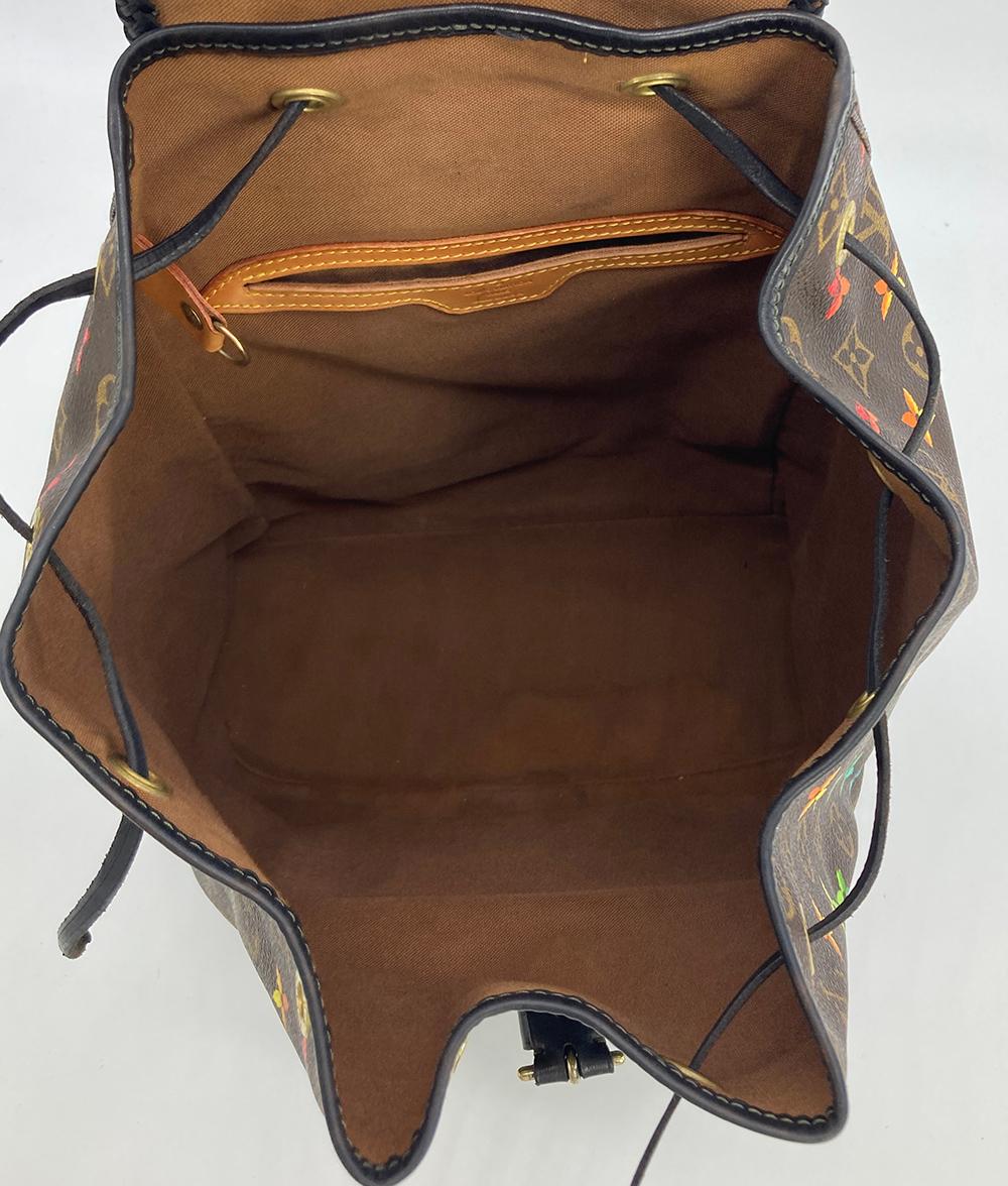 OOAK Louis Vuitton Hand Painted Leather Wrapped Montsouris GM Backpack For Sale 5
