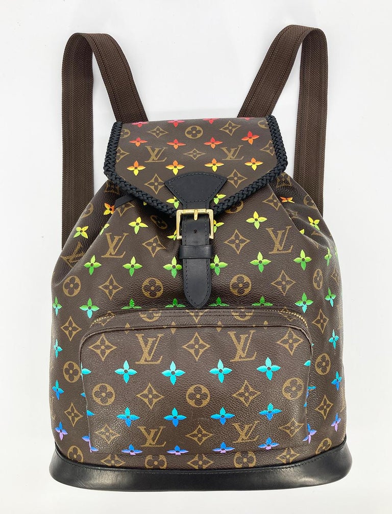 OOAK Louis Vuitton Hand Painted Leather Wrapped Montsouris GM Backpack For  Sale at 1stDibs