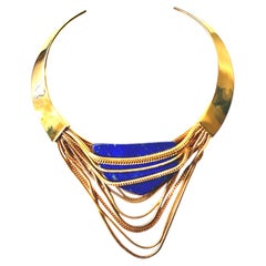OOAK Reworked DVF Hardware with Lapis Lazuli Multi Chain Choker