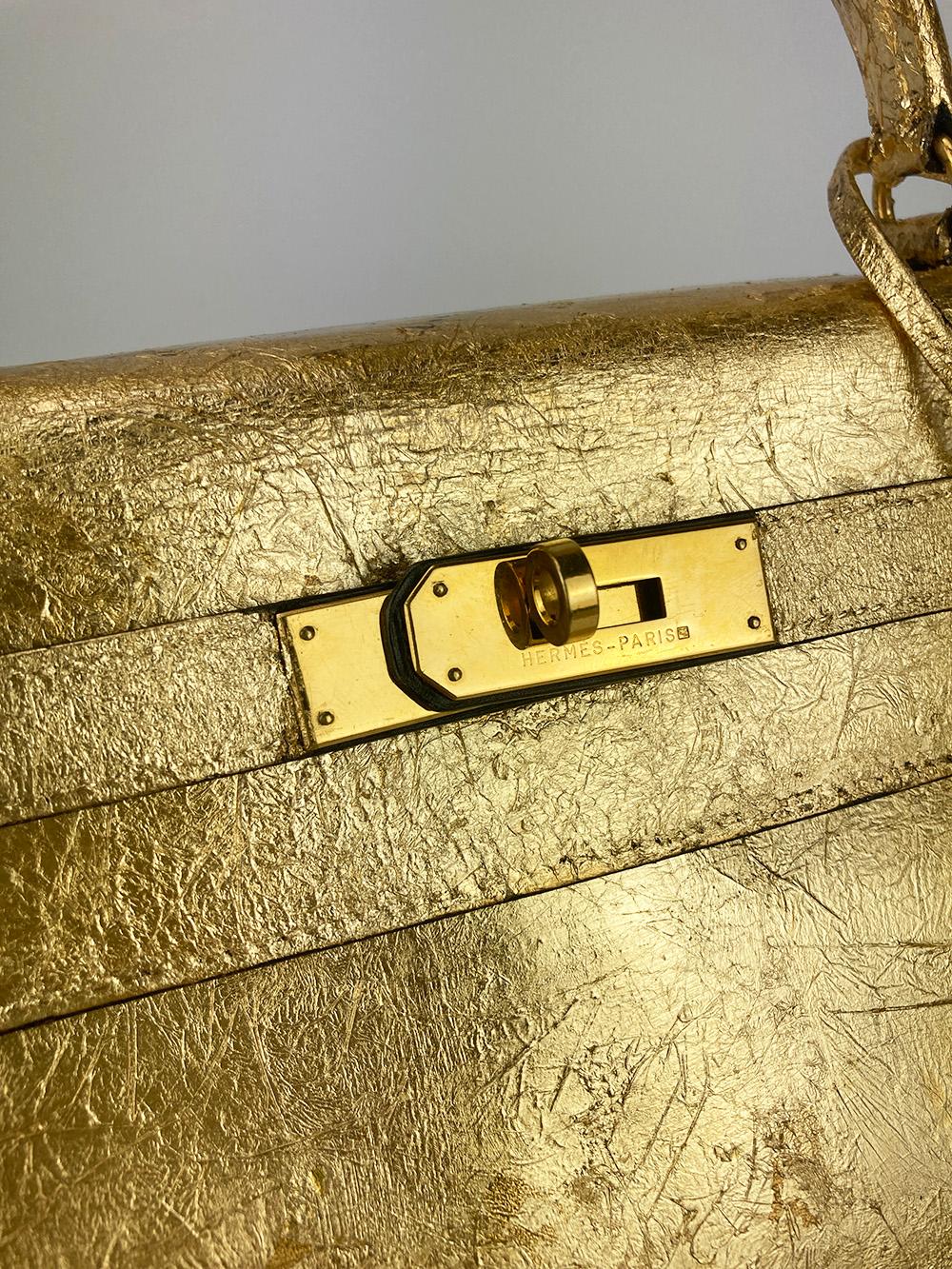 Women's OOAK Vintage Hermes Gold Foil Kelly 32