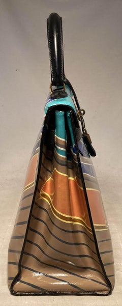 OOAK Vintage Hermes Hand Painted Tennis Court Kelly 35