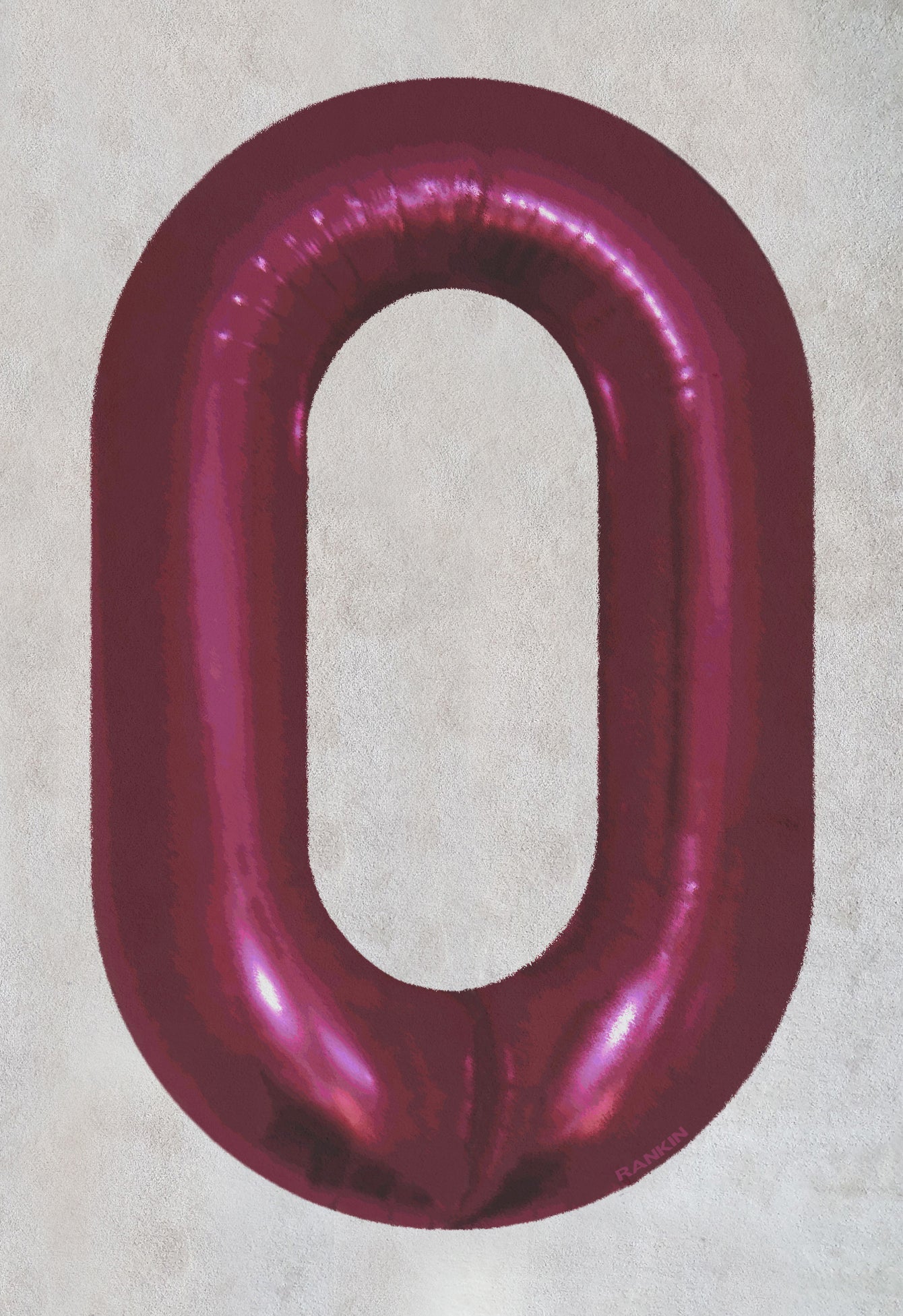 OOH Foil Balloon Contemporary Handgeknüpfter Wollteppich Rankin Rugs 'Pink'