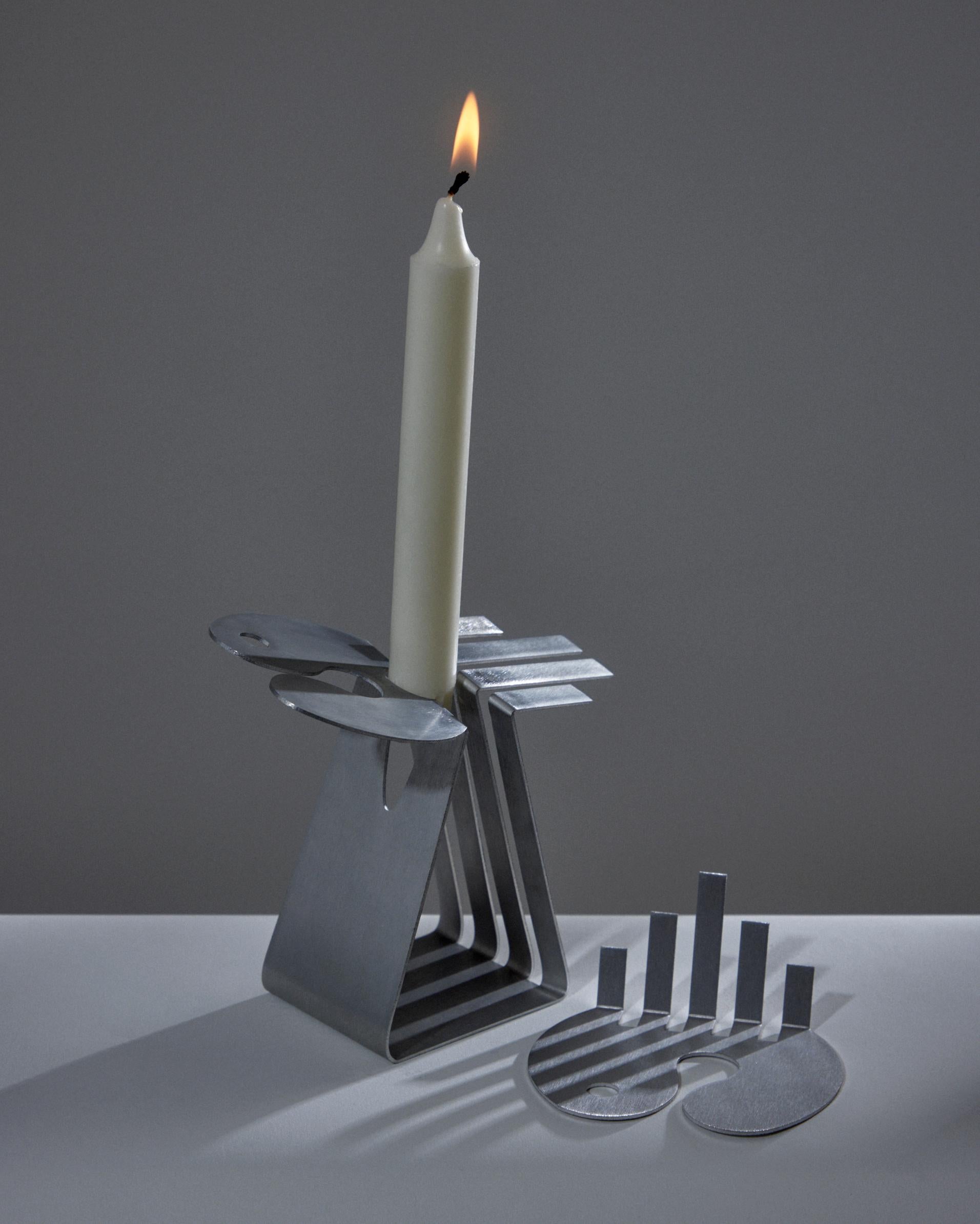 Aluminum OO+II Candleholder For Sale