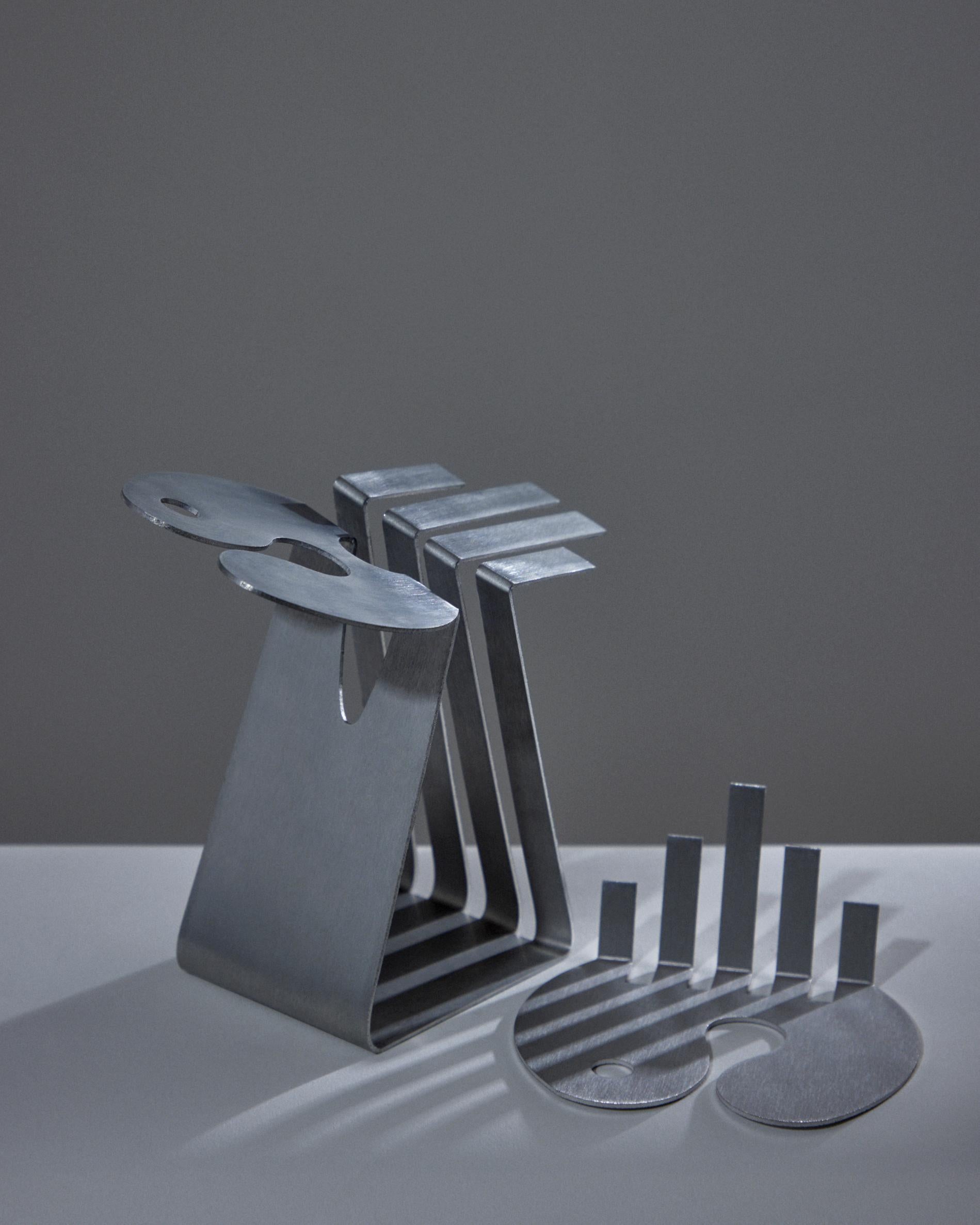Aluminum OO+II Coasters 'Set of 2' For Sale