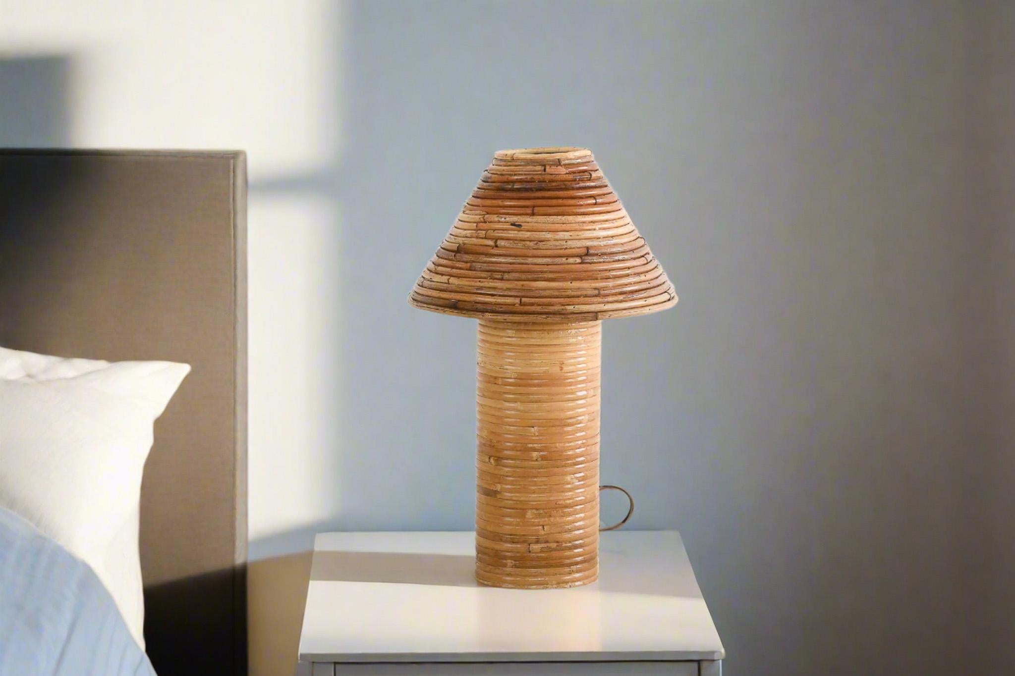 Organic Modern OOM Table Lamp Organic Rattan Reed For Sale
