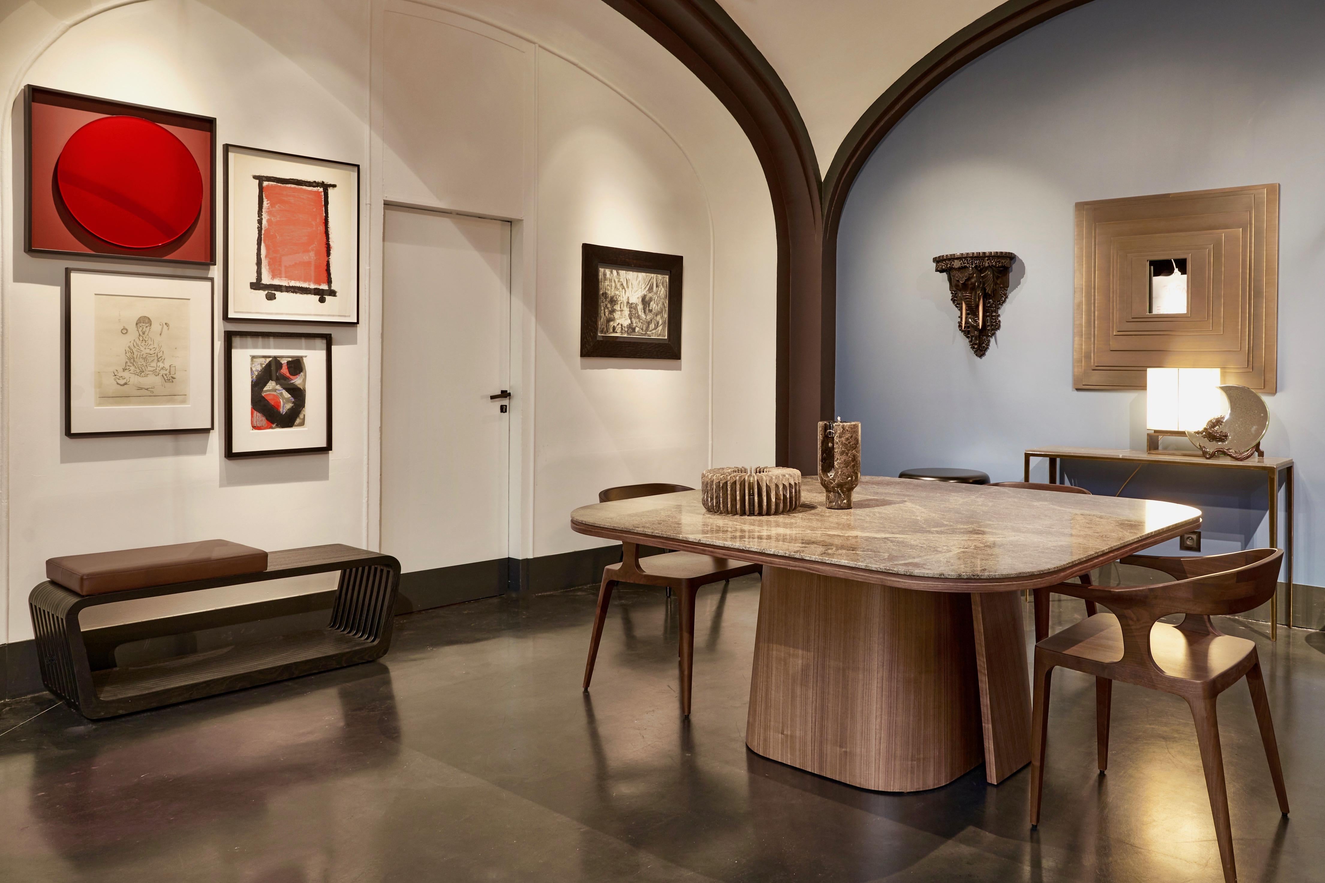 Dining Table, OOMA, by Reda Amalou Design, 2020, Emperador Marble, 140 cm For Sale 7