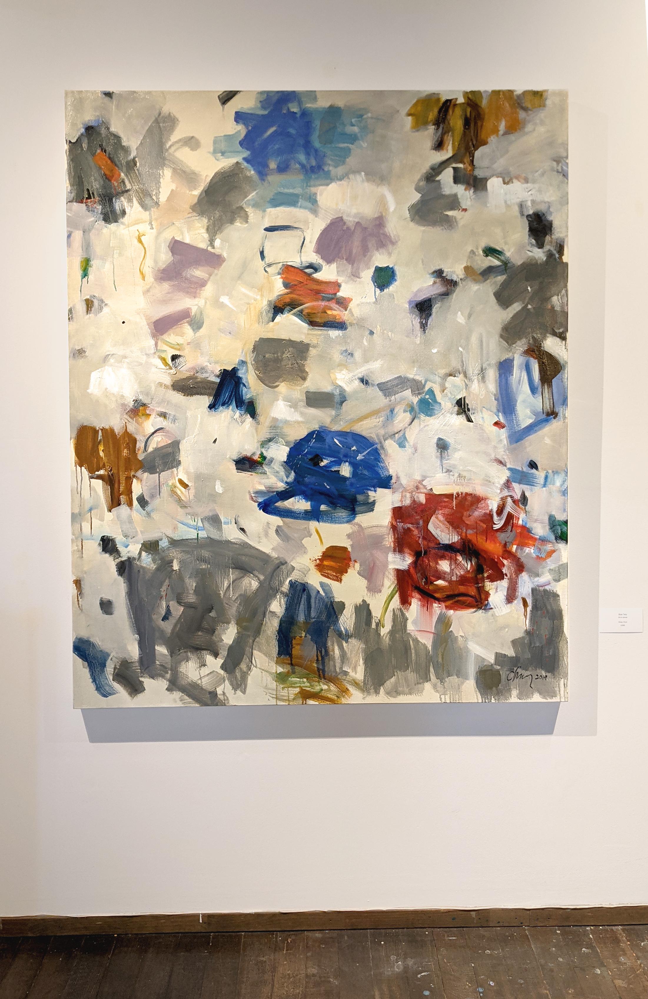 Cache-pot bleu - Expressionnisme abstrait Painting par Oonju Chun