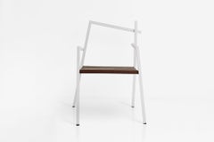 Contemporary Oops!, Decomposed Handcrafted Chair in Metal and Leather
