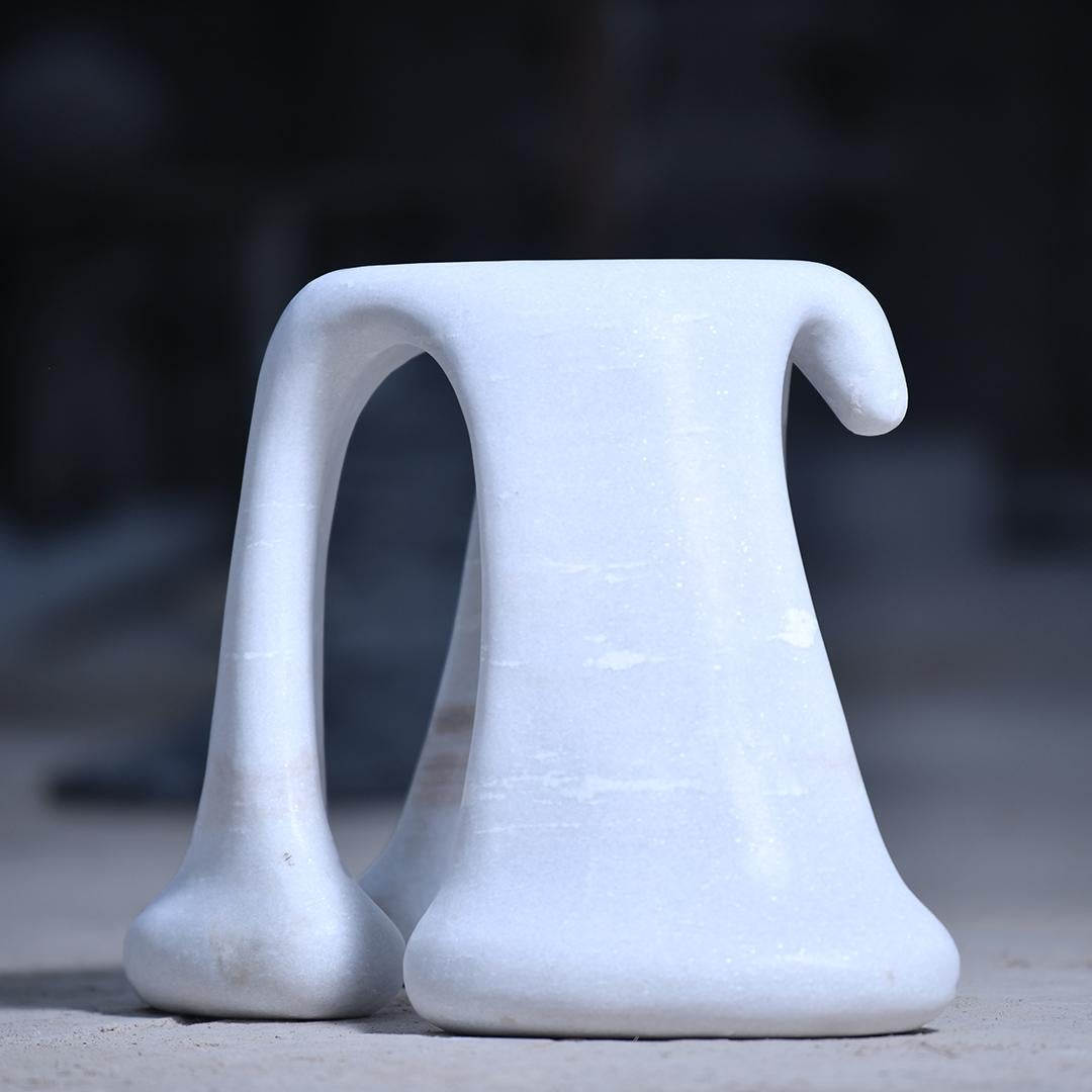 Italian Oop’s Marble Stool by Jean Pascal Levy-Trumet For Sale