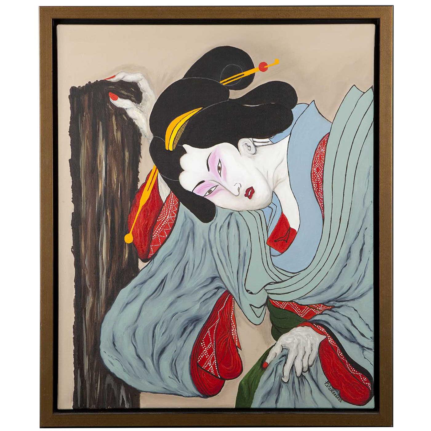 Oosterbeek Yujo Geisha, Oil on Canvas, France, 2010 For Sale
