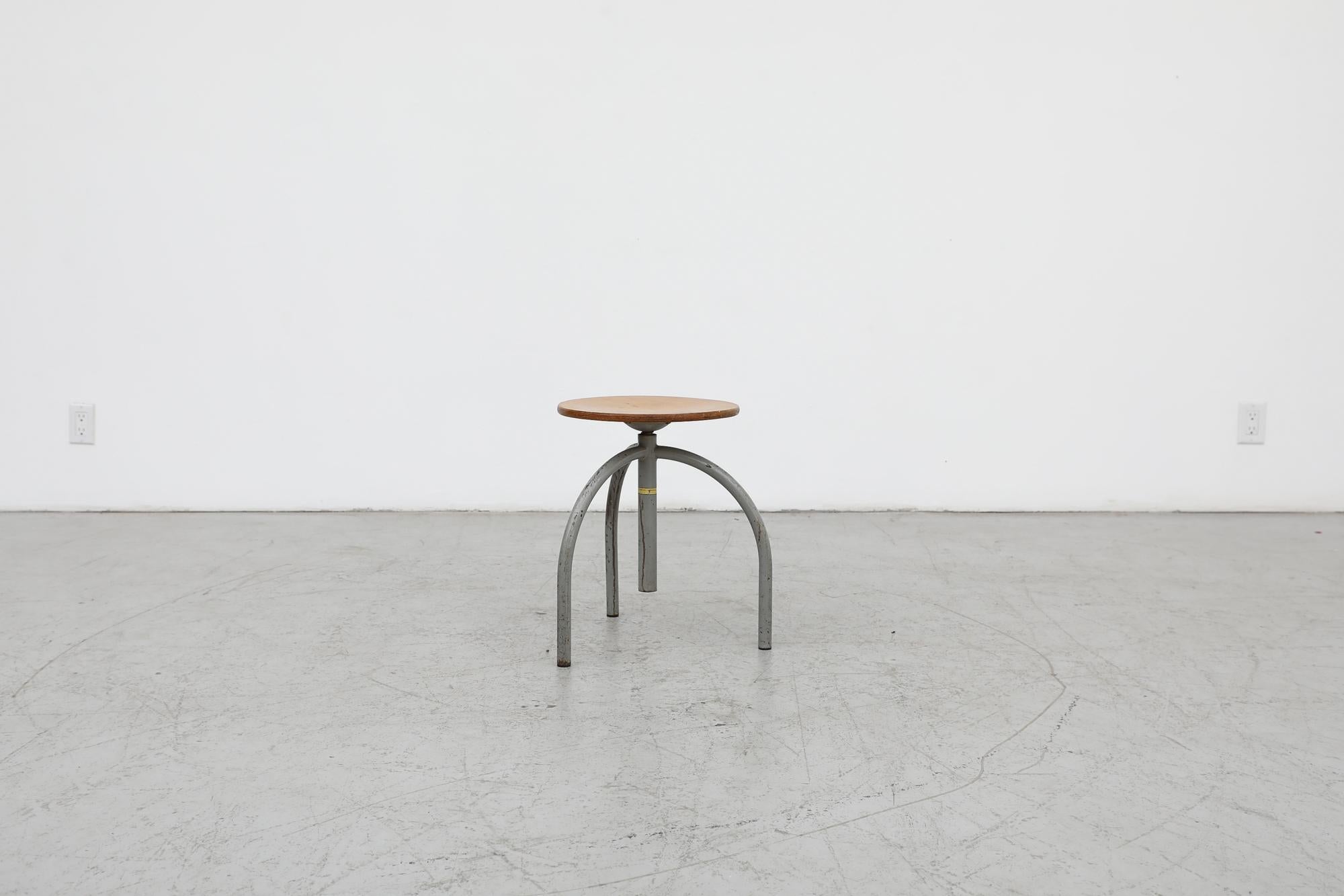 Mid-20th Century Oosterwolde Industrial Tripod Task Stool by Cor Alons, 1950's For Sale