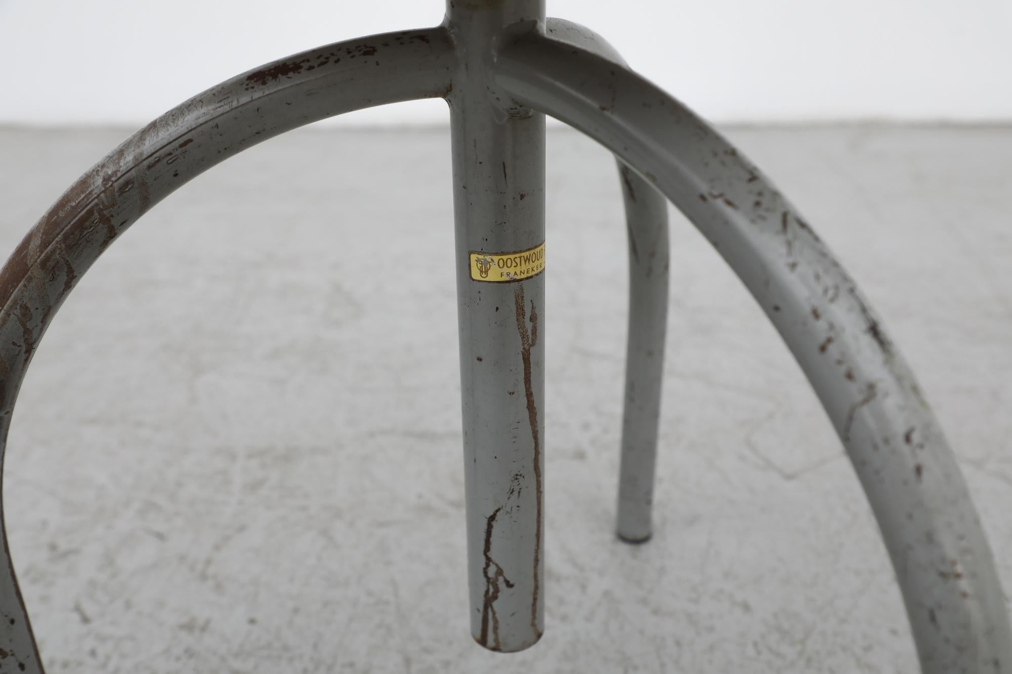 Oosterwolde Industrial Tripod Task Stool by Cor Alons, 1950's For Sale 1