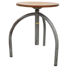 Retro Oosterwolde Industrial Tripod Task Stool by Cor Alons, 1950's