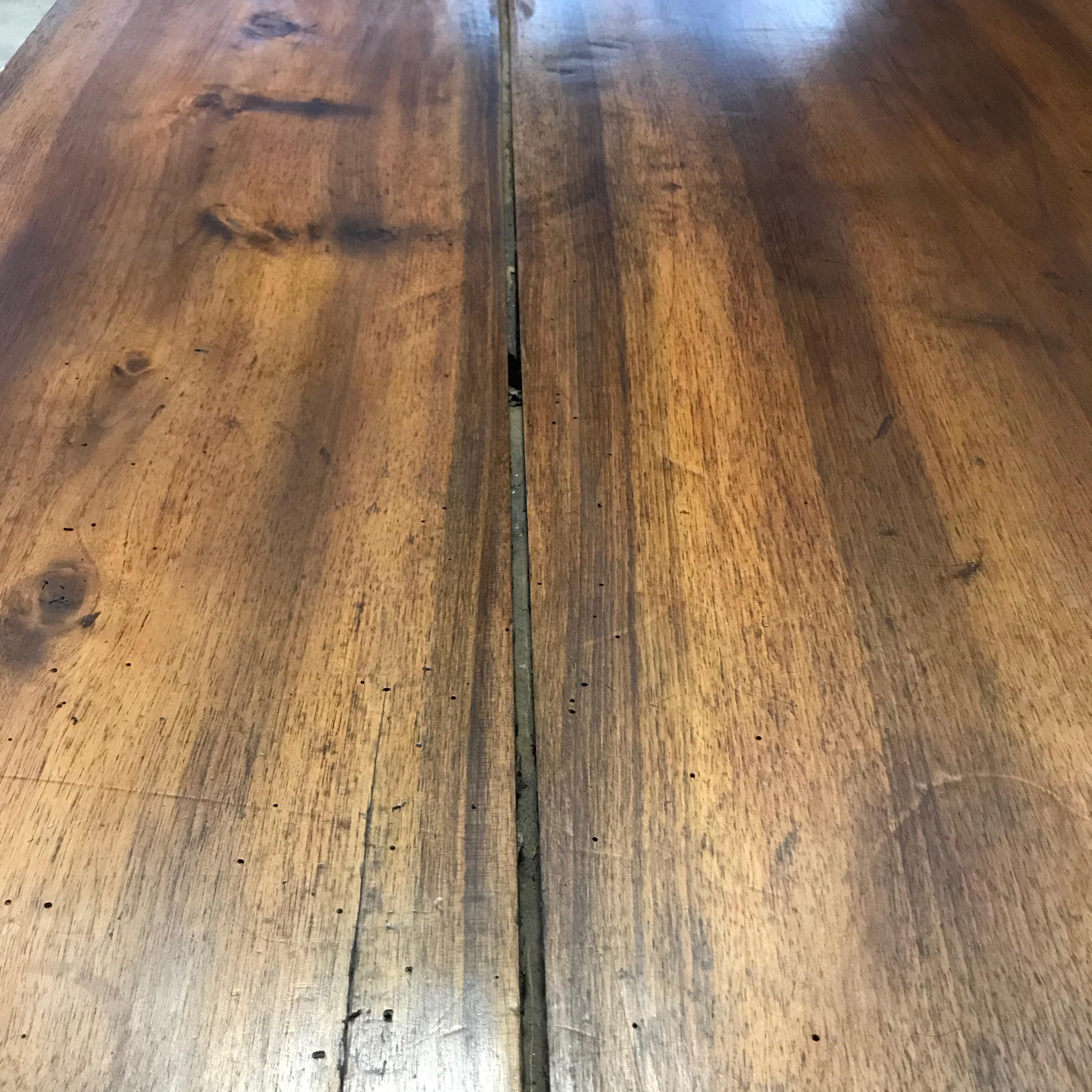 Oozing with Character Large 19th Century Walnut Farm Table or Kitchen Island 4