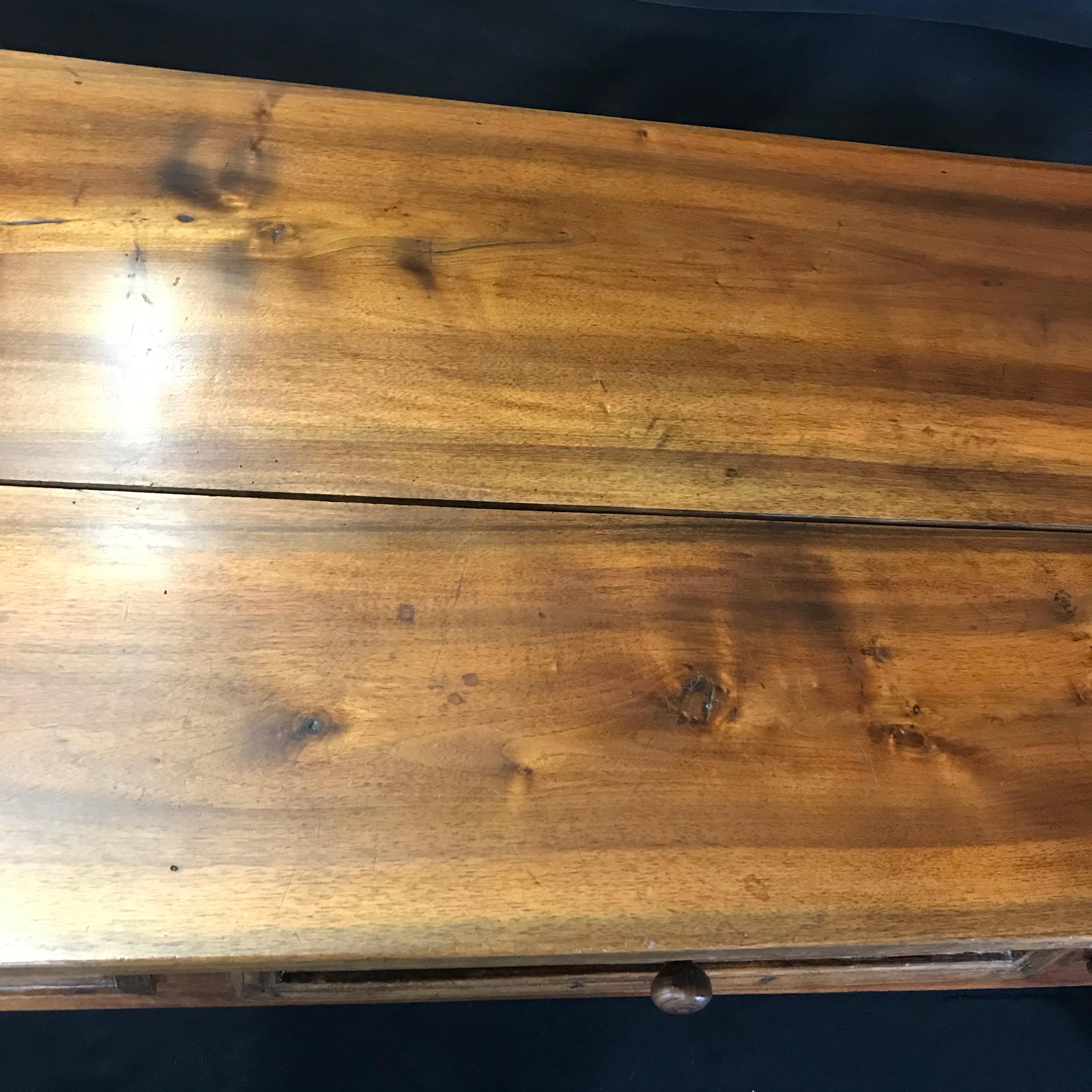 Oozing with Character Large 19th Century Walnut Farm Table or Kitchen Island 2
