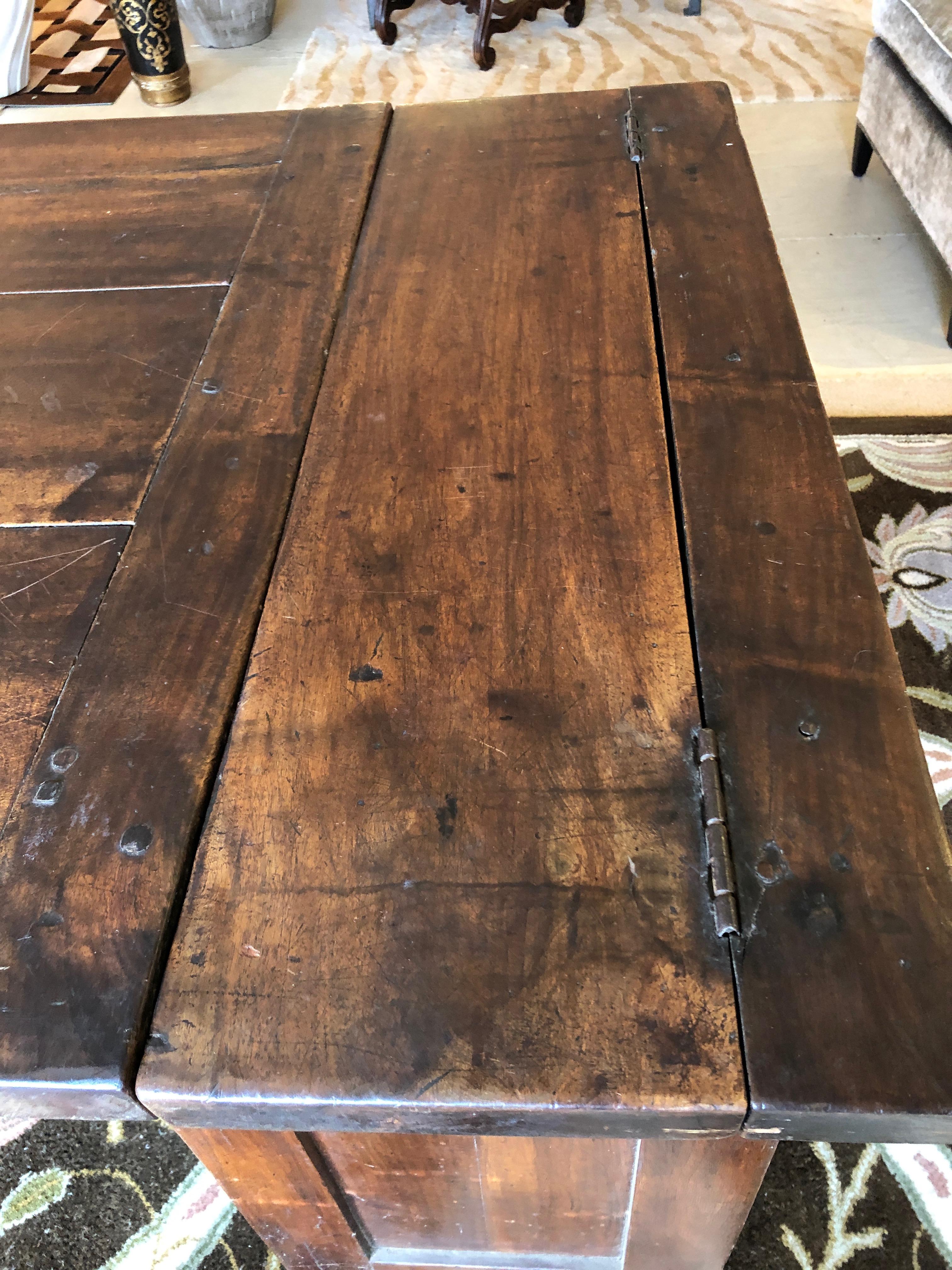 Oozing with French Provencal Character Antique Walnut Farm Table In Excellent Condition In Hopewell, NJ