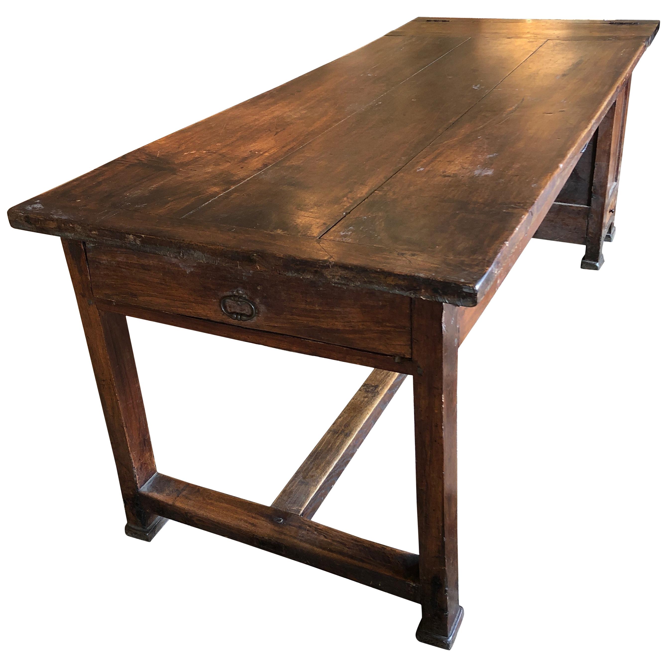 Oozing with French Provencal Character Antique Walnut Farm Table