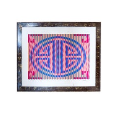 OP-ART 1970 Henry Irving Three Dimensional Optical Art Piece In Painted Wood