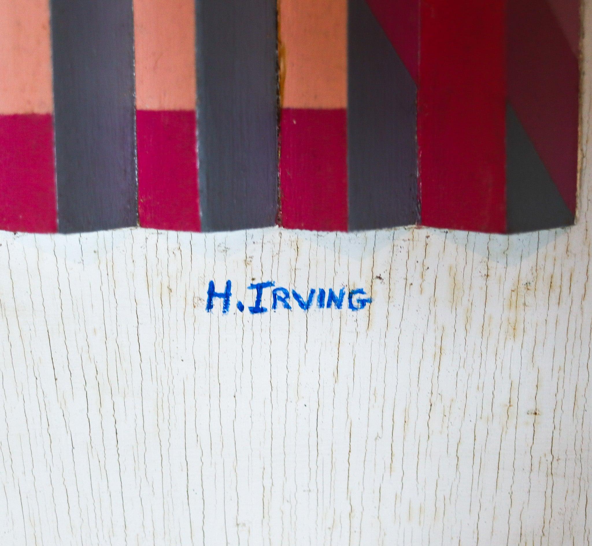 OP-ART 1970 Henry Irving Dreidimensionales optisches Kunstwerk aus bemaltem Holz, OP-ART im Zustand „Hervorragend“ im Angebot in Miami, FL
