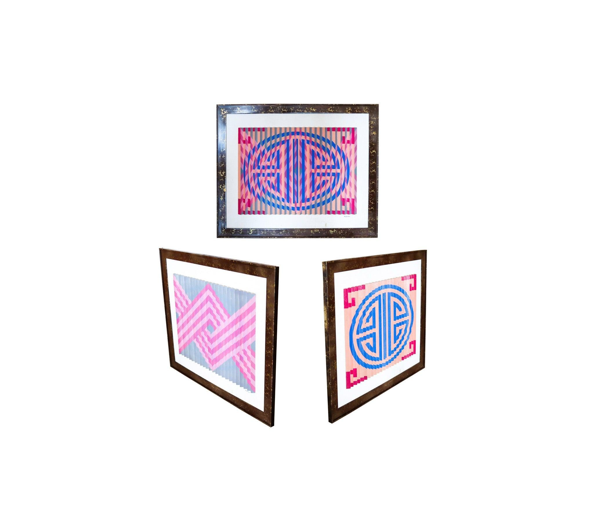 OP-ART 1970 Henry Irving Dreidimensionales optisches Kunstwerk aus bemaltem Holz, OP-ART im Angebot 2