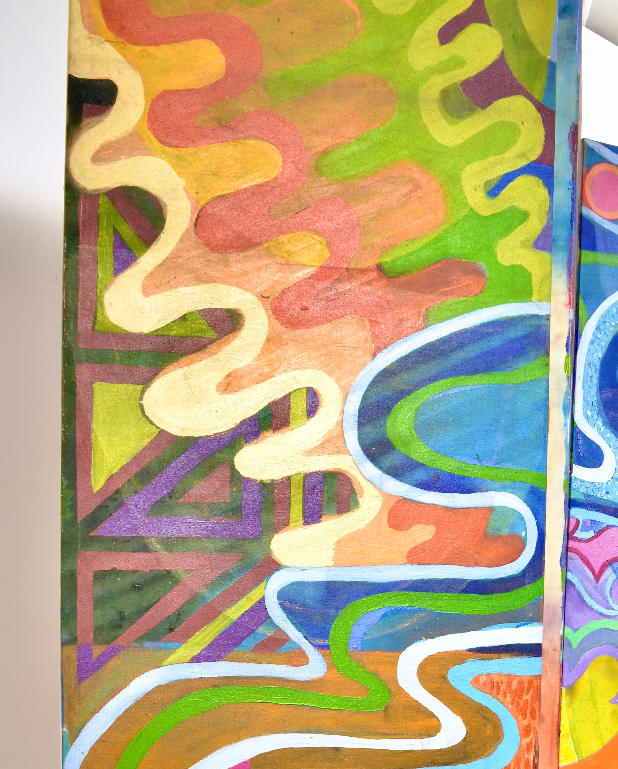 Op Art 3-Panel Bildschirm c 1960s im Angebot 1
