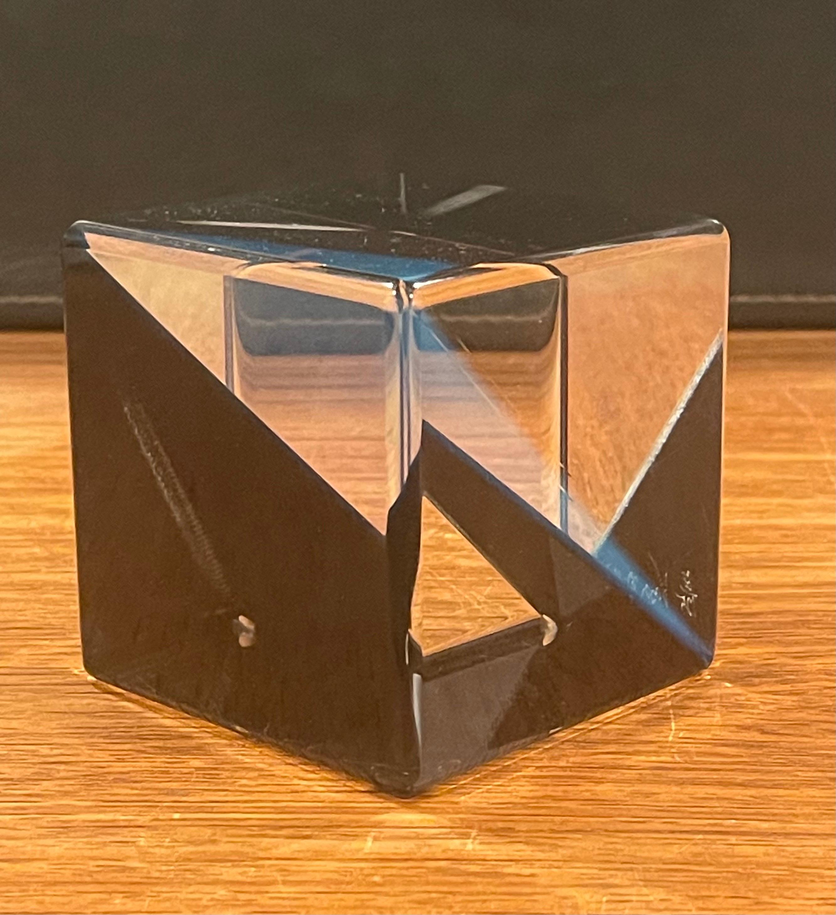 Op Art Acrylic Cube Sculpture by Vasa Mihich For Sale 6