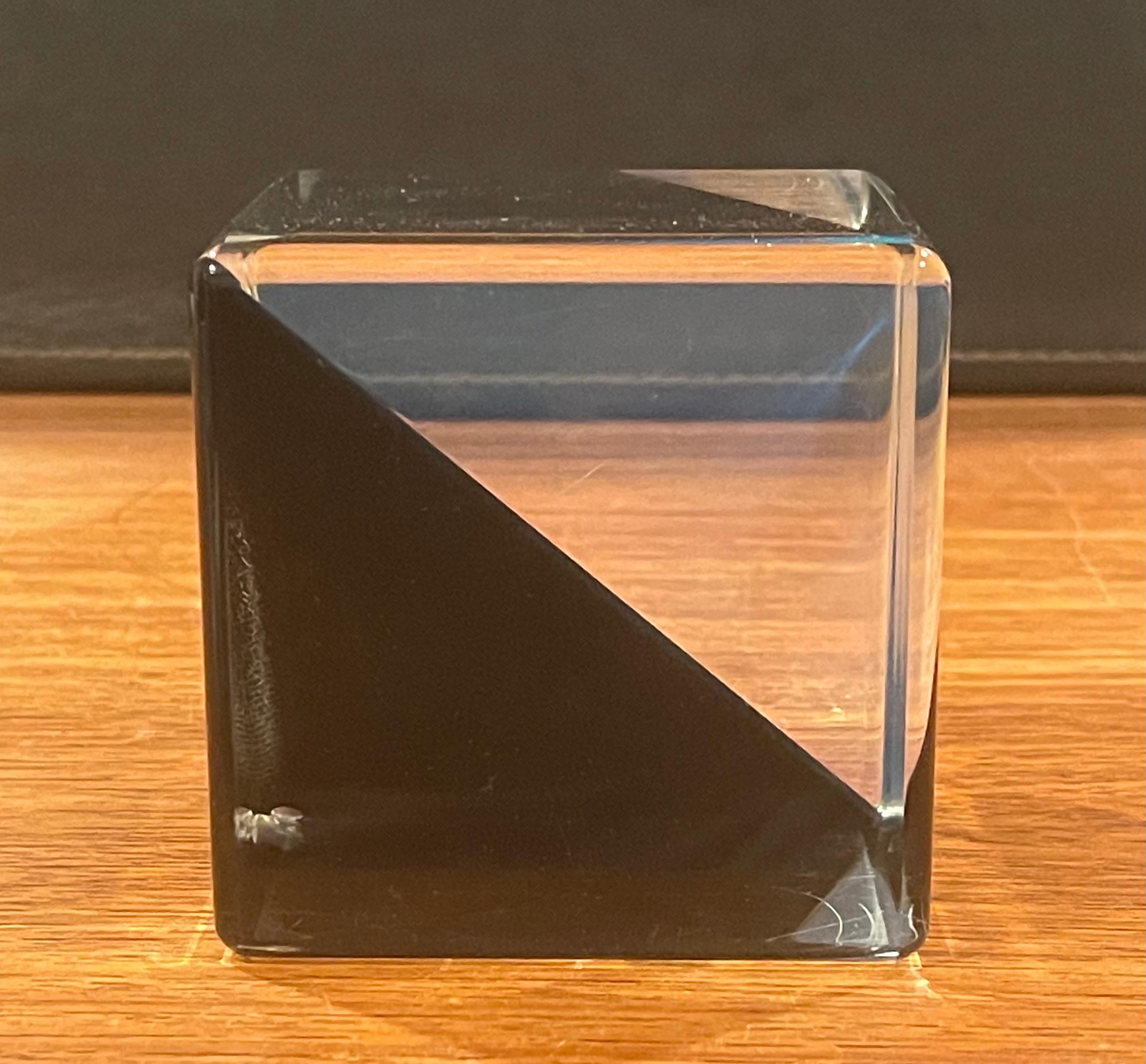 20th Century Op Art Acrylic Cube Sculpture by Vasa Mihich For Sale