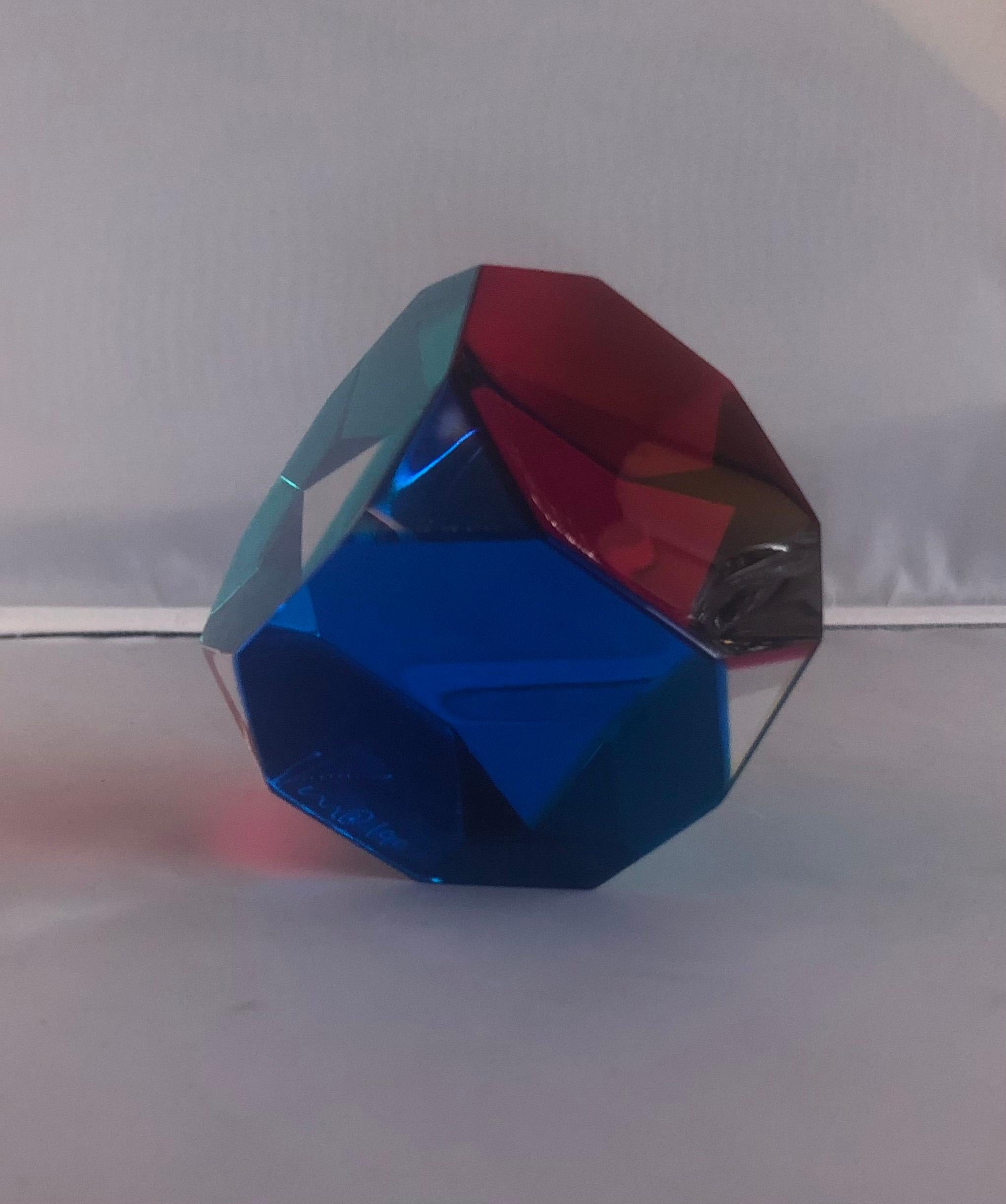 Op Art Acrylic Octagonal Cube Sculpture by Vasa Mihich In Good Condition For Sale In San Diego, CA