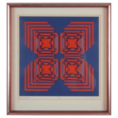 Op-Art Artist Anne Youkeles New Perspective Signed 3-D Serigraph Collage, 1971