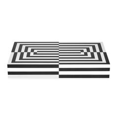 Op Art Backgammon-Set in schwarzem und weißem Lack
