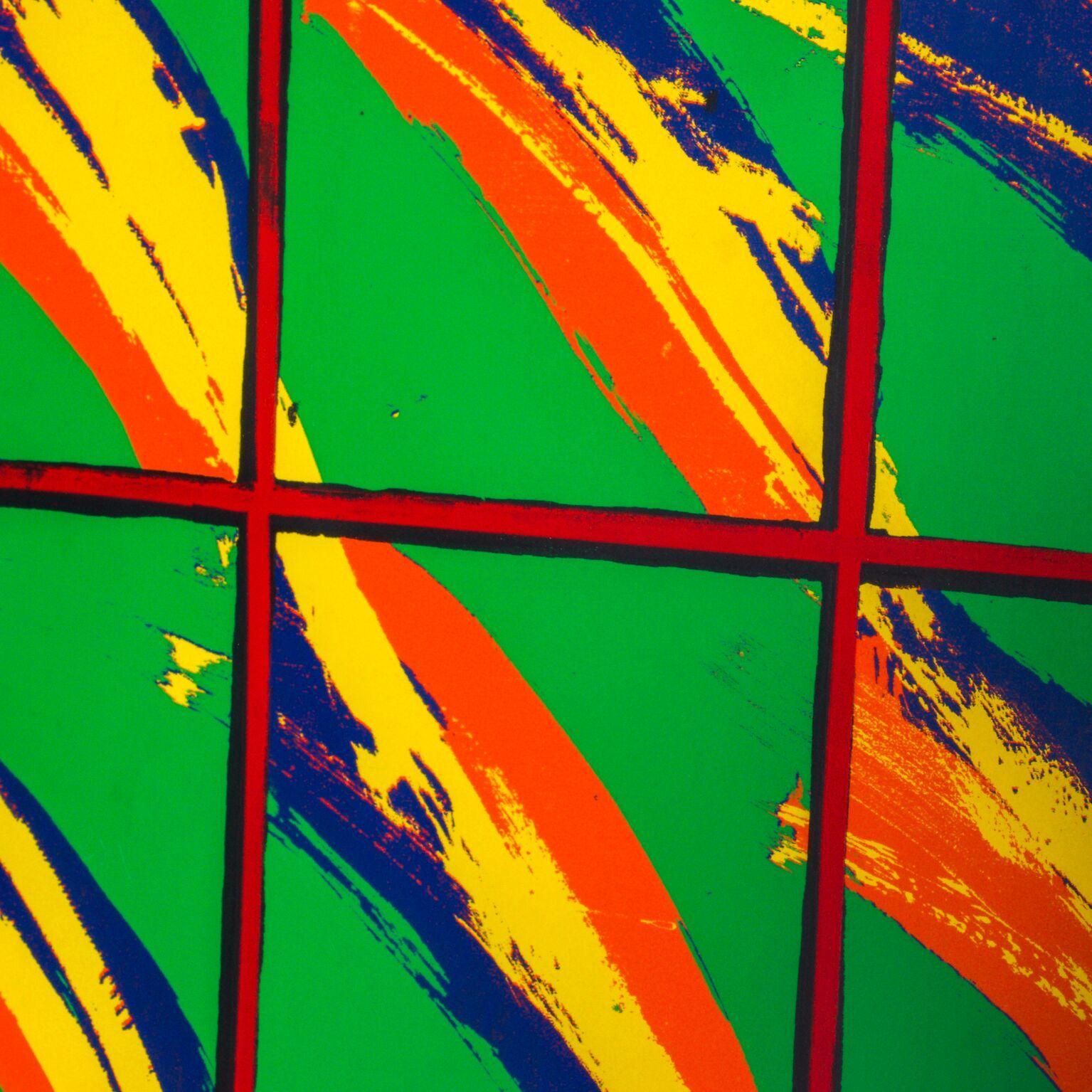 Canvas 1970s Op Art by Linda Harter Many Rainbows Vibrant Color