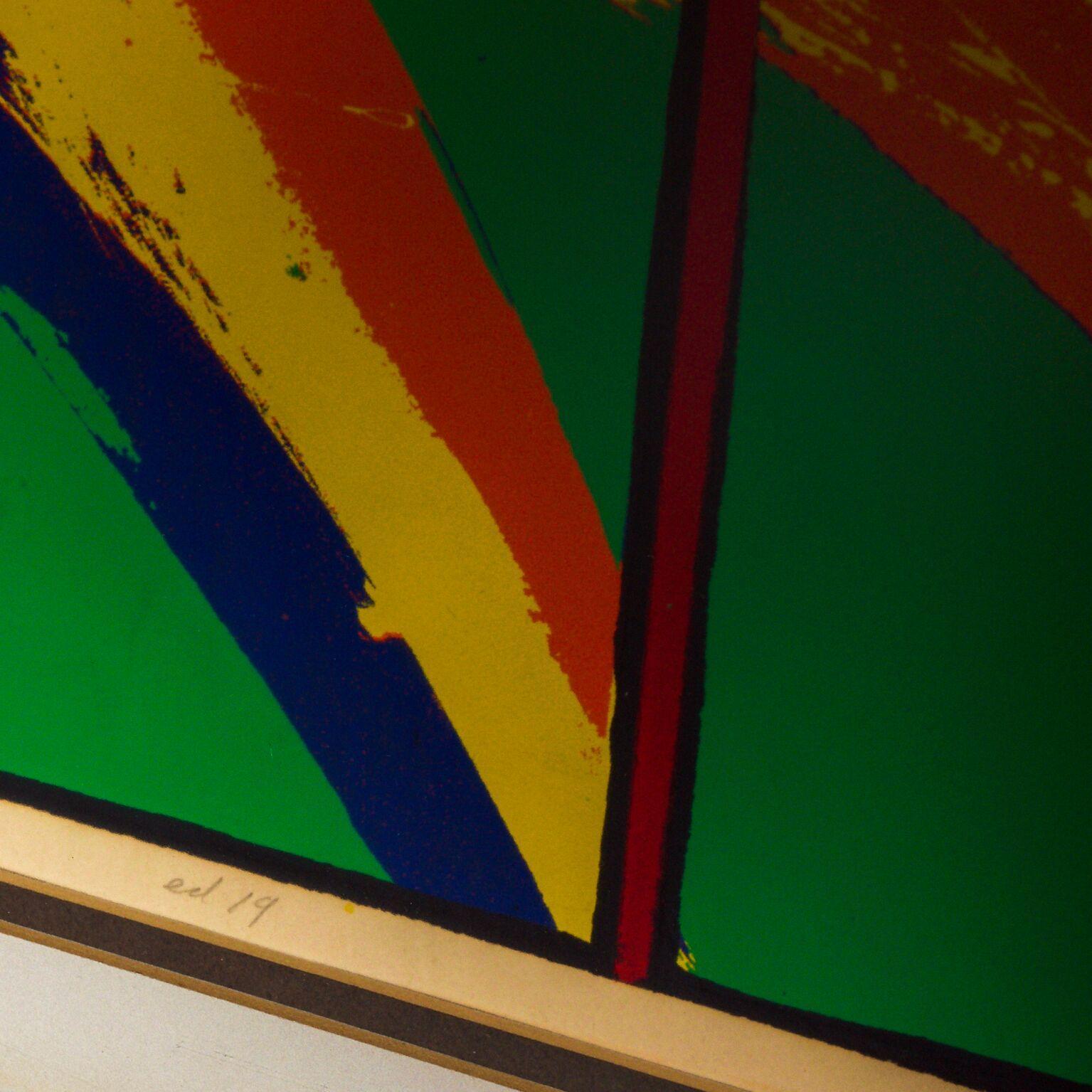 1970s Op Art by Linda Harter Many Rainbows Vibrant Color 1