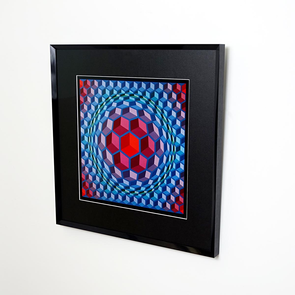 Late 20th Century Op-Art Framed Poster Printed by Editions du Griffon, 1972 For Sale
