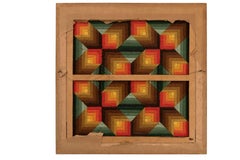 Op Art Handwoven Geometric Woolen Tapestry, circa 1960s