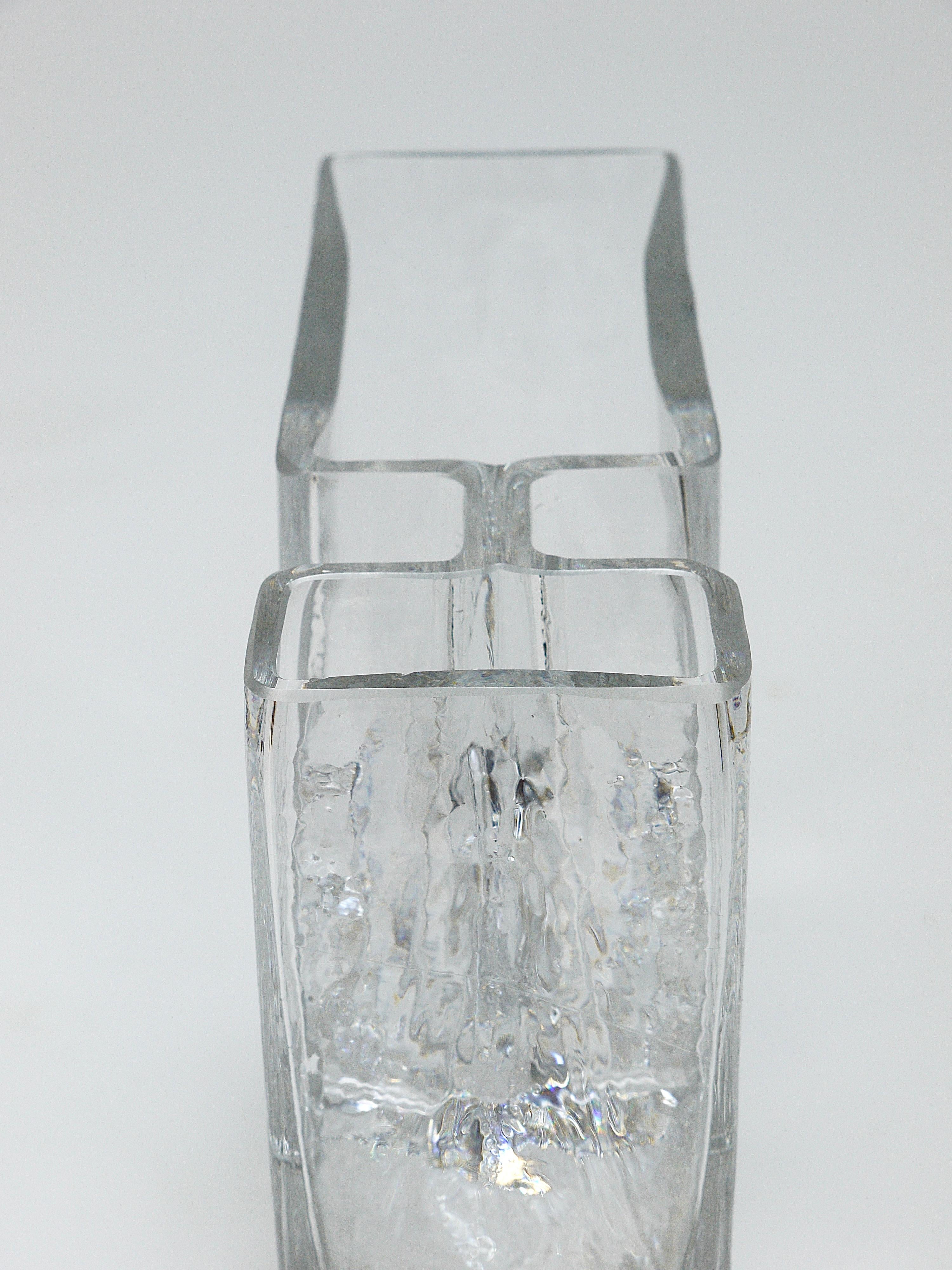 Op Art Ice Glass Vase by Claus Josef Riedel, Austria, 1970s For Sale 9