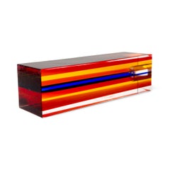 Op Art Kerzenhalter aus laminiertem Lucite Attr. an Richard Soong, Op Art